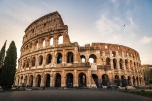 italy, nature, rome, colosseum, sunset, ancient architecture, travel, roman arena, tourists
